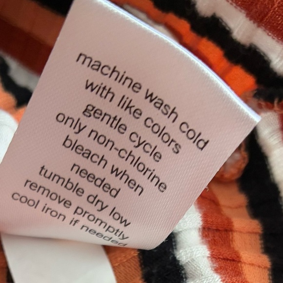 Mudd Orange and White Ribbed High Neck Sleeveless Tank Top S - Picture 12 of 12